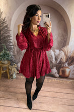 Charger l'image dans la galerie, Robe patineuse bordeaux/rouge AZIA (34 au 42)