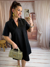 Charger l'image dans la galerie, Robe courte en jeans noir manche courte MATHILDE (36 au 50)
