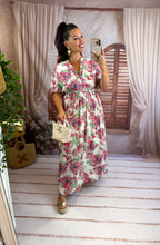 Charger l'image dans la galerie, Robe blanc motif fleuri rose team petite TALI (40 au 48)