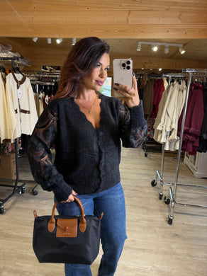 Gilet tout doux noir DONNA (34 au 46)