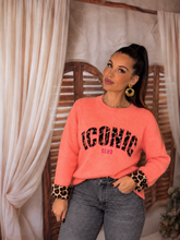 Charger l'image dans la galerie, Pull orange iconic leopard IRIS (42 au 48)
