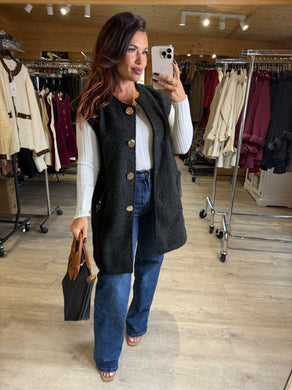 Veste sans manches noir CAROLE (36 au 44)