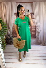 Charger l'image dans la galerie, Robe tee shirt iconic vert ROSE (34 au 46) New