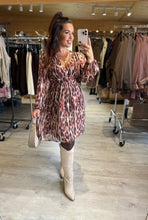 Charger l&#39;image dans la galerie, Robe courte bordeaux/écru COLETTE (36 au 48)