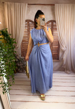Charger l'image dans la galerie, Ensemble top + jupe bleu MANON (36 au 42)