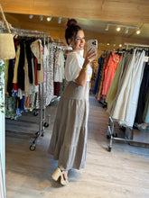 Charger l&#39;image dans la galerie, Jupe taupe gaz de coton LALA ☀️