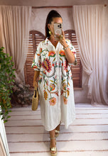 Charger l'image dans la galerie, Robe chemise blanche motif fleurs PIVOINE (34 au 46) New