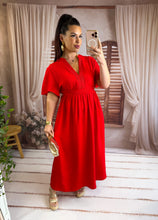 Charger l'image dans la galerie, Robe longue rouge TALI ( 40 au 48 )( reste une taille 40)