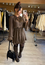 Charger l&#39;image dans la galerie, Robe marron patineuse AMBRE (34 au petit 42)