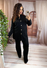 Charger l'image dans la galerie, Ensemble cosy gilet long + pantalon noir ANNAÉ (36 au 42)