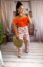 Charger l'image dans la galerie, Pantalon motif fleuri rouge/orange GREECE (34 au 48)
