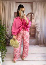 Charger l'image dans la galerie, Pantalon plissé motif rose CLEO (34 au 48)