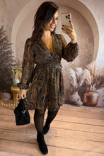 Charger l&#39;image dans la galerie, Robe choco/noir liseré or GIULIA (36 au 48)⭐️