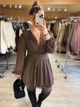 Charger l&#39;image dans la galerie, Robe chocolat pois noir CHARLOTTE (36 au 40)