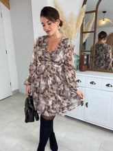Charger l&#39;image dans la galerie, Robe choco/taupe romya ( taille 36 au 50 )