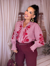 Charger l'image dans la galerie, Chemise motif rouge/bordeaux ISÉE (34 au 46)