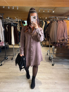 Robe chemise jeans chocolat LOUNA (36 au 42)