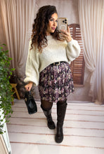 Charger l'image dans la galerie, Jupe courte plissée fleurie violet AUDREY (34 au 42)