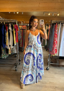 Robe à bretelles bleu marine AURORA (34 au 42)