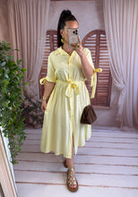 Charger l'image dans la galerie, Robe chemise mi longue jaune LEANNE (36 au 42)