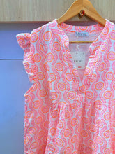 Charger l'image dans la galerie, Robe courte gaz de coton blanche motif corail VANILLE (42 au 48)