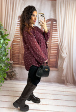 Charger l'image dans la galerie, Blouse coeur bordeaux MURIEL (38 au 48)