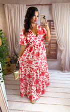 Charger l'image dans la galerie, Robe fleuri rouge SIRÈNE (40 au 48)