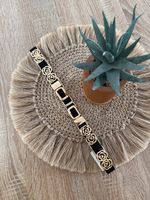 Ceinture fine élastique rose