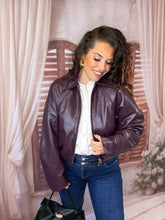 Charger l'image dans la galerie, Bombers simili cuir bordeaux ADÈLE (36 au 42)