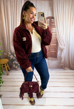 Charger l'image dans la galerie, Veste polaire bordeaux CÉLESTE (36 au petit 44)