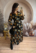 Charger l&#39;image dans la galerie, Longue robe fleuri camel/beige AMALIA (40 au 48) ⭐️