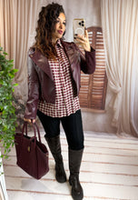 Charger l'image dans la galerie, Perfecto simili cuir bordeaux( 36 au 48)