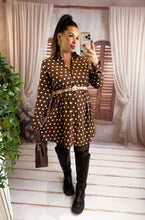 Charger l'image dans la galerie, Robe chemise chocolat à pois CLÉMENTINE (36 au 48)
