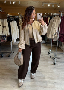 Bombers suédine beige LELE (36 au 44)