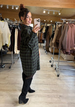 Charger l&#39;image dans la galerie, Robe chemise carreaux kaki MADDY( 36 au 44 )