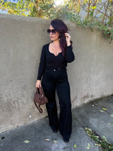 Charger l&#39;image dans la galerie, Jean Wide leg noir SORAYA (34 au 44)