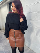 Charger l&#39;image dans la galerie, Jupe simili cuir camel zip