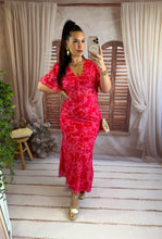 Charger l'image dans la galerie, Robe mi longue imprime fuchsia MALIKA (34 au 44)