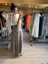 Charger l&#39;image dans la galerie, Jupe taupe gaz de coton LALA ☀️