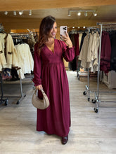 Charger l&#39;image dans la galerie, Robe longue bordeaux CINTHIA (36 au 40)