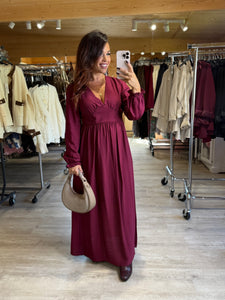 Robe longue bordeaux CINTHIA (36 au 40)