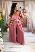 Charger l'image dans la galerie, Combinaison coupe large vieux rose RACHEL (46 au 54)