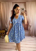 Charger l'image dans la galerie, Robe fleuri bleu ZÉLIE (36 au 50)