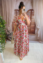 Charger l'image dans la galerie, Robe fleuri rose ODETTE (36 au 48)