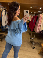 Charger l'image dans la galerie, Pull tout doux bleu LIVIA (38 au 48)