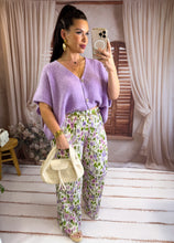 Charger l'image dans la galerie, Pantalon plissé motif lilas et kaki CLEO (34 au 48)