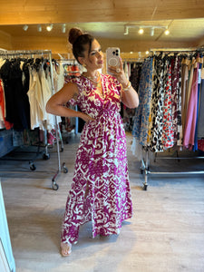 Robe Izïa à motif framboise ( reste taille s/m , m/l)