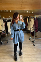 Charger l&#39;image dans la galerie, Robe courte large jeans SABRINA ( taille 36 au 50 )