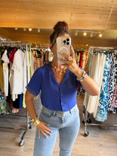 Charger l&#39;image dans la galerie, Chemisier Olivia bleu électrique ☀️( reste taille s/m et m/l )