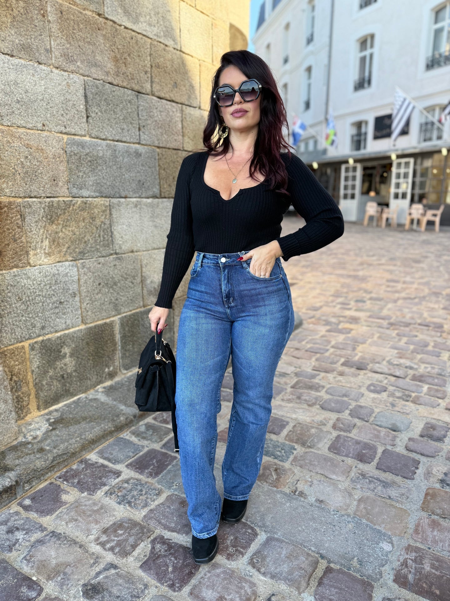 Jean large bleu YOUNA (34 au 42)